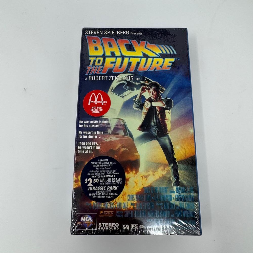 Back to the Future VHS New Sealed Brand New MCA Mcdonalds Promo 1994 1985 Movie
